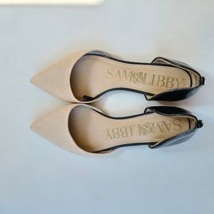 Sam & Libby D'Orsay pink and black flats